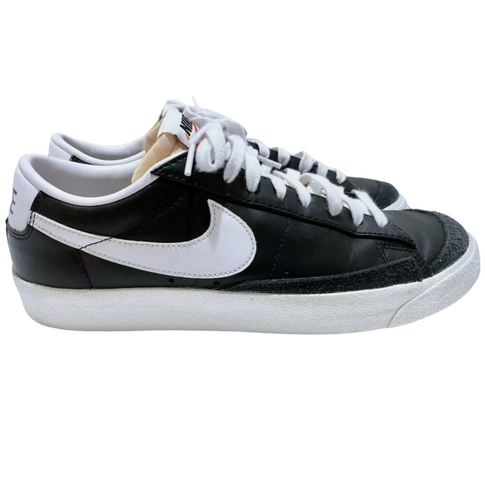 NIKE Blazer '77 Vintage Low Black White Sail Leather Suede Sneakers Mens Sz 10